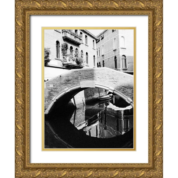 Grey, Jace 19x24 Gold Ornate Wood Framed with Double Matting Museum Art Print Titled - Venice Bridge 2
