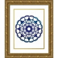 thumbnail image 1 of Grey, Jace 19x24 Gold Ornate Wood Framed with Double Matting Museum Art Print Titled - Watercolor Abstract Indigo, 1 of 4