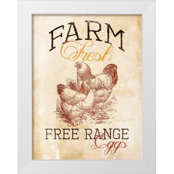 Grey, Jace 19x24 White Modern Wood Framed Museum Art Print Titled - Free Range Eggs