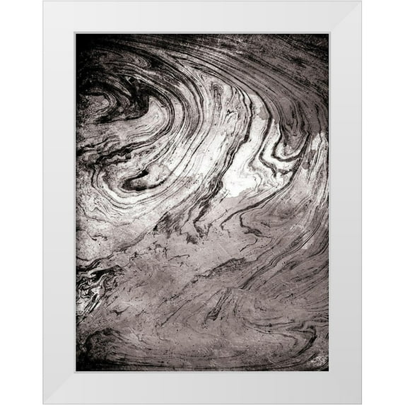 Grey, Jace 19x24 White Modern Wood Framed Museum Art Print Titled - Grey Sea Marble