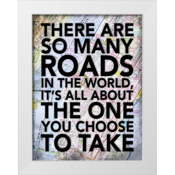 Grey, Jace 19x24 White Modern Wood Framed Museum Art Print Titled - So Many Roads