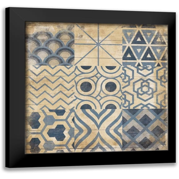 Grey, Jace 20x20 Black Modern Framed Museum Art Print Titled - Geo Patch 2