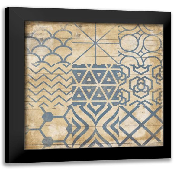 Grey, Jace 20x20 Black Modern Framed Museum Art Print Titled - Geo Patch 3