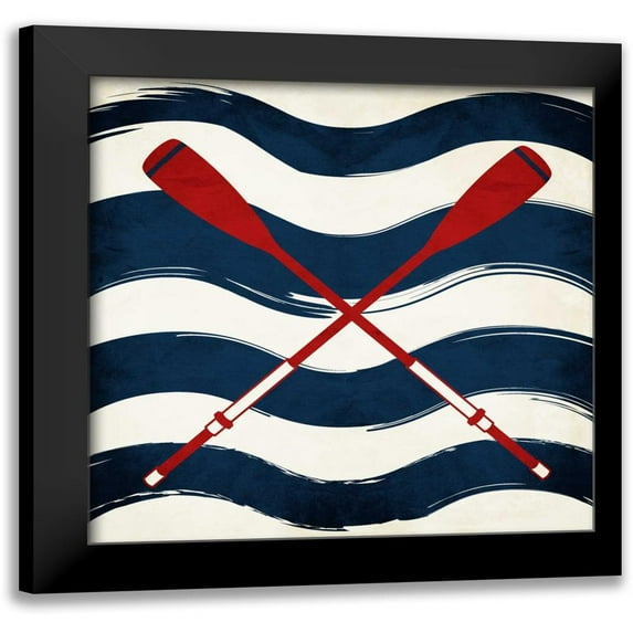 Grey, Jace 20x20 Black Modern Framed Museum Art Print Titled - Oar Waves