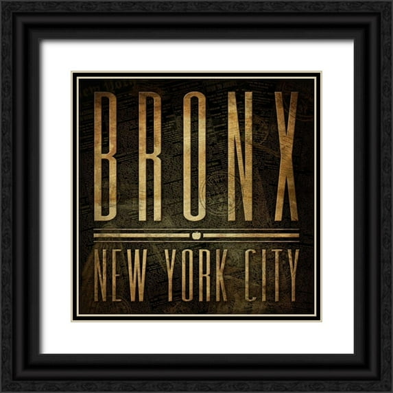 Grey, Jace 20x20 Black Ornate Wood Framed with Double Matting Museum Art Print Titled - Bronx Print