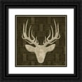 thumbnail image 1 of Grey, Jace 20x20 Black Ornate Wood Framed with Double Matting Museum Art Print Titled - Deer 2, 1 of 4