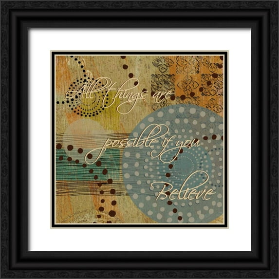 Grey, Jace 20x20 Black Ornate Wood Framed with Double Matting Museum Art Print Titled - Inspirational Dots