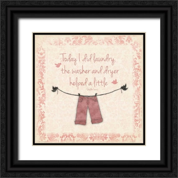 Grey, Jace 20x20 Black Ornate Wood Framed with Double Matting Museum Art Print Titled - Laundry Red 2