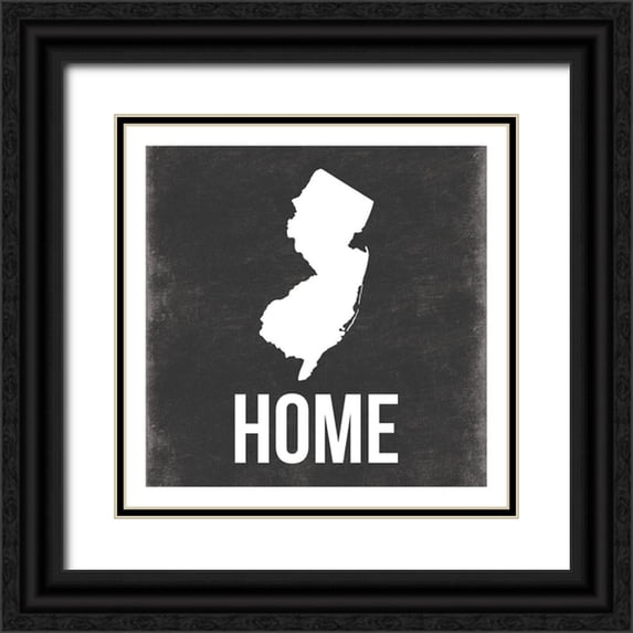 Grey, Jace 20x20 Black Ornate Wood Framed with Double Matting Museum Art Print Titled - New Jersey