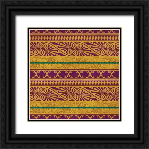 Grey, Jace 20x20 Black Ornate Wood Framed with Double Matting Museum Art Print Titled - Pattern