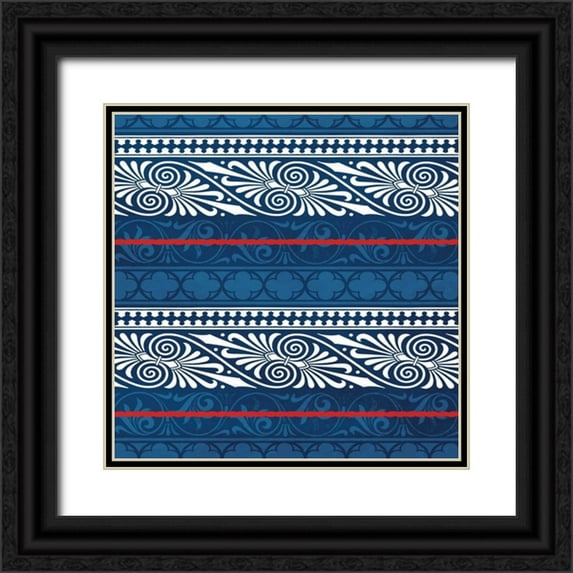 Grey, Jace 20x20 Black Ornate Wood Framed with Double Matting Museum Art Print Titled - Patterned Sea