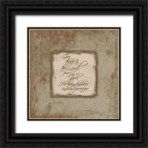 Grey, Jace 20x20 Black Ornate Wood Framed with Double Matting Museum Art Print Titled - Psalm 1181 Fall