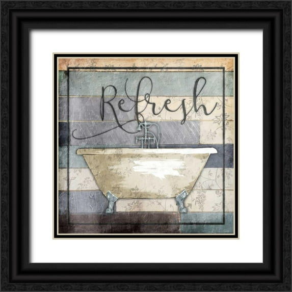 Grey, Jace 20x20 Black Ornate Wood Framed with Double Matting Museum Art Print Titled - Refreshed Wooden Bath
