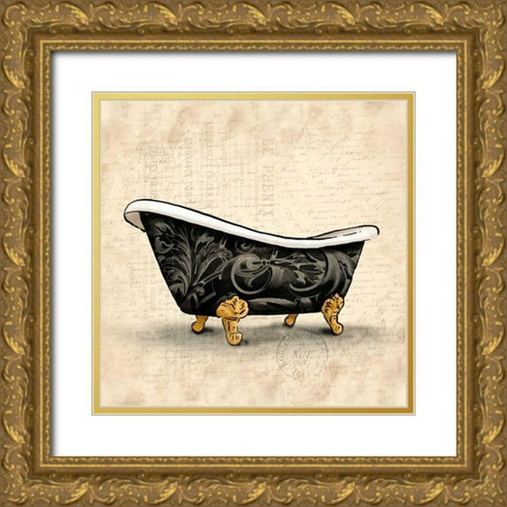 Grey, Jace 20x20 Gold Ornate Wood Framed with Double Matting Museum Art Print Titled - Cream bath 2