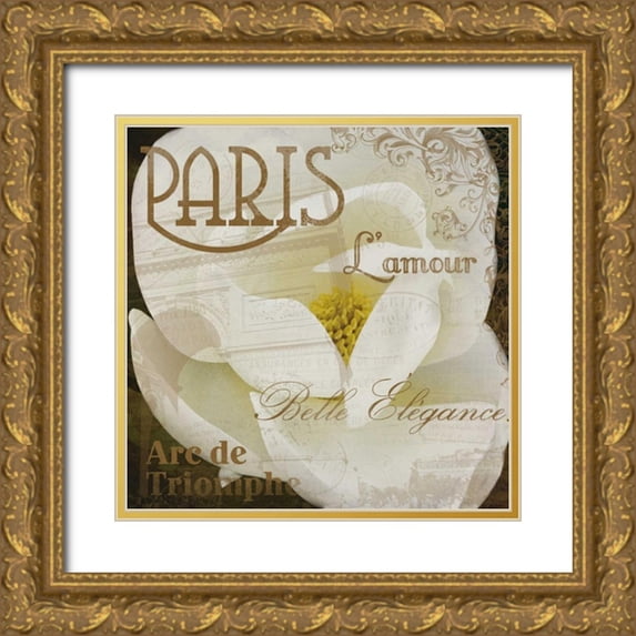 Grey, Jace 20x20 Gold Ornate Wood Framed with Double Matting Museum Art Print Titled - Magnolia Paris