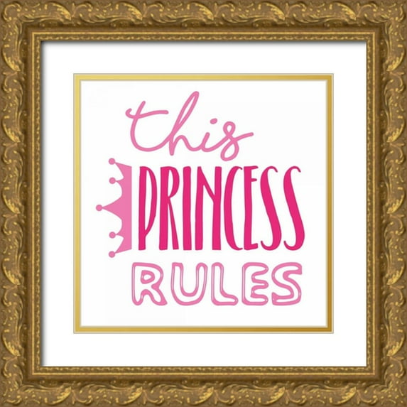 Grey, Jace 20x20 Gold Ornate Wood Framed with Double Matting Museum Art Print Titled - Princess Rules