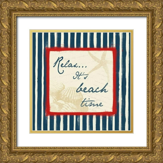 Grey, Jace 20x20 Gold Ornate Wood Framed with Double Matting Museum Art Print Titled - Relax