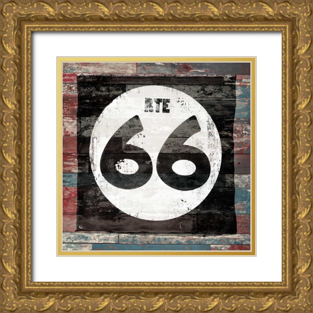 Grey, Jace 20x20 Gold Ornate Wood Framed with Double Matting