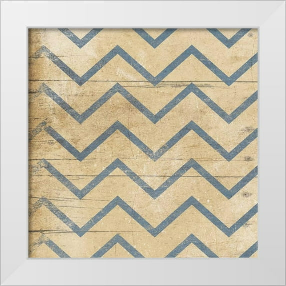 Grey, Jace 20x20 White Modern Wood Framed Museum Art Print Titled - Blue Geo 4