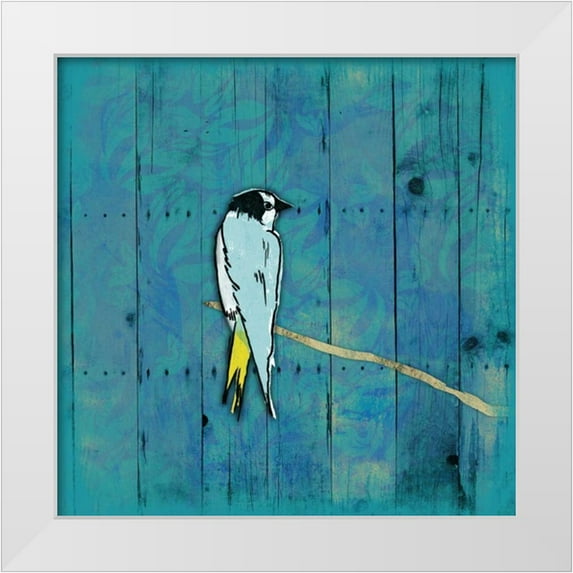 Grey, Jace 20x20 White Modern Wood Framed Museum Art Print Titled - Blue Hue Bird 2