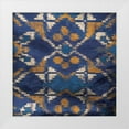 thumbnail image 1 of Grey, Jace 20x20 White Modern Wood Framed Museum Art Print Titled - Blue IKAT, 1 of 4