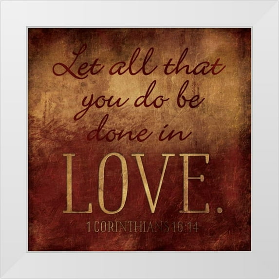 Grey, Jace 20x20 White Modern Wood Framed Museum Art Print Titled - Done In Love