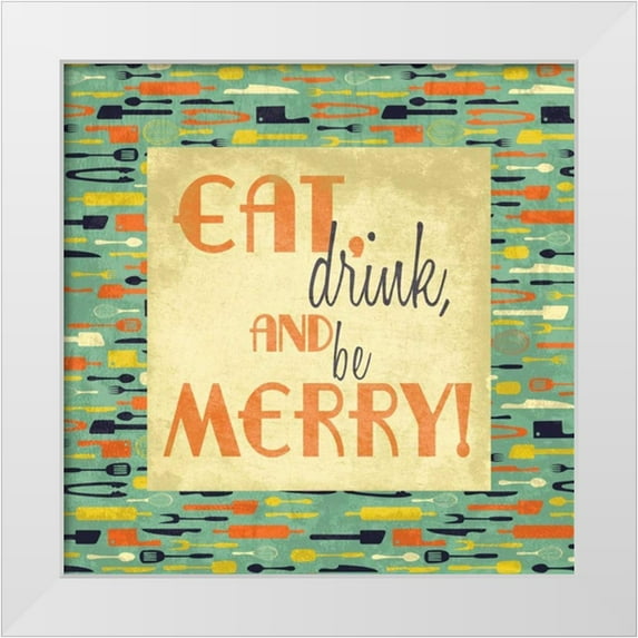 Grey, Jace 20x20 White Modern Wood Framed Museum Art Print Titled - Eat