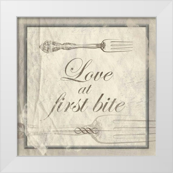 Grey, Jace 20x20 White Modern Wood Framed Museum Art Print Titled - LOVE AT FIRST BITE
