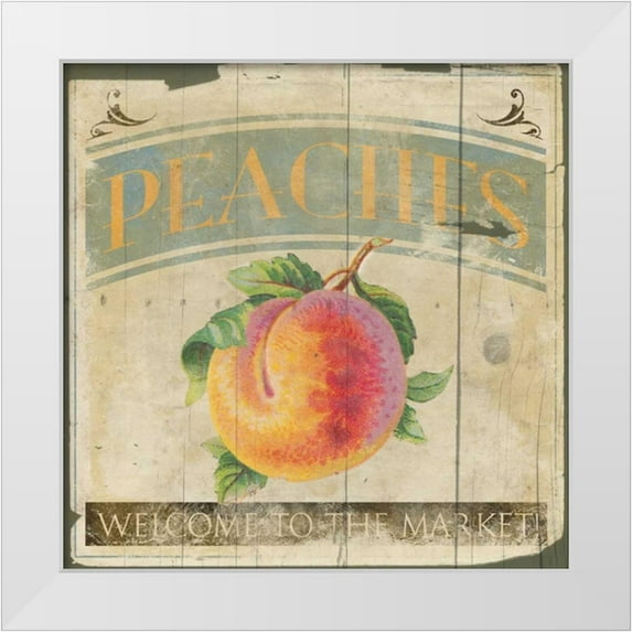 Grey, Jace 20x20 White Modern Wood Framed Museum Art Print Titled - Peaches