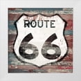 thumbnail image 1 of Grey, Jace 20x20 White Modern Wood Framed Museum Art Print Titled - Route 66 sign 1, 1 of 4
