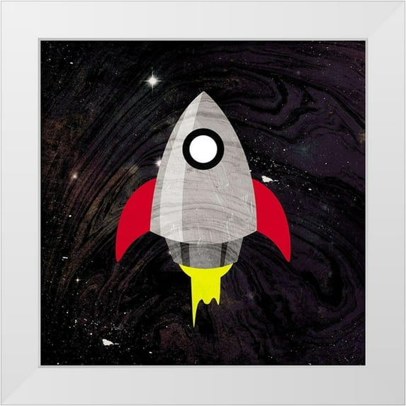 Grey, Jace 20x20 White Modern Wood Framed Museum Art Print Titled - Spaceship Adventure
