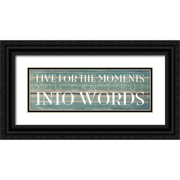 Grey, Jace 24x11 Black Ornate Wood Framed with Double Matting Museum Art Print Titled - Moments