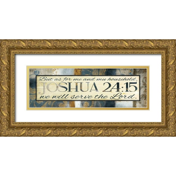 Grey, Jace 24x11 Gold Ornate Wood Framed with Double Matting Museum Art Print Titled - Serve The Lord