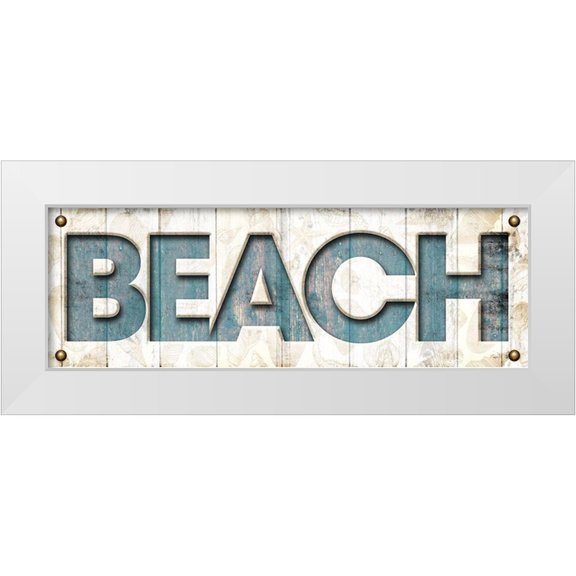 Grey, Jace 24x11 White Modern Wood Framed Museum Art Print Titled - Beach