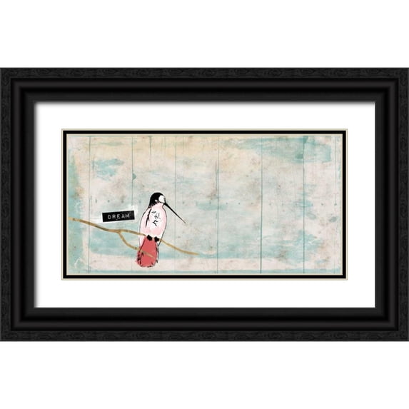 Grey, Jace 24x14 Black Ornate Wood Framed with Double Matting Museum Art Print Titled - Dream bird