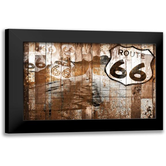 Grey, Jace 24x17 Black Modern Framed Museum Art Print Titled - Road To Route 66 Rust