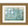 thumbnail image 1 of Grey, Jace 24x17 Gold Ornate Wood Framed with Double Matting Museum Art Print Titled - Coastal American Flag, 1 of 4