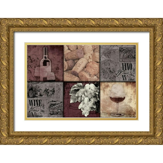 Grey, Jace 24x17 Gold Ornate Wood Framed with Double Matting Museum Art Print Titled - Wine And Corks
