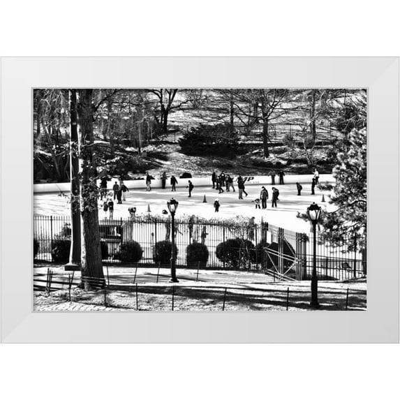 Grey, Jace 24x17 White Modern Wood Framed Museum Art Print Titled - Central Park Skating