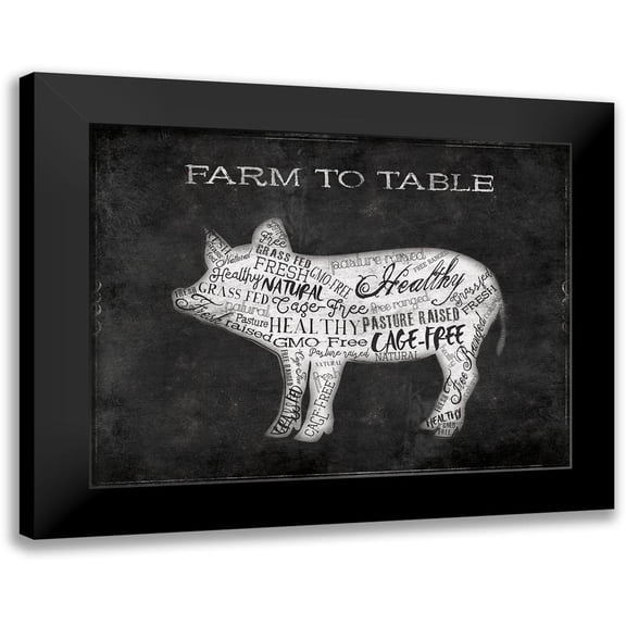 Grey, Jace 24x19 Black Modern Framed Museum Art Print Titled - Farm To Table Pig