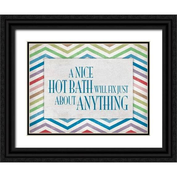 Grey, Jace 24x19 Black Ornate Wood Framed with Double Matting Museum Art Print Titled - Chevron Bath B