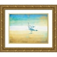 thumbnail image 1 of Grey, Jace 24x19 Gold Ornate Wood Framed with Double Matting Museum Art Print Titled - Birds On The Beach, 1 of 4