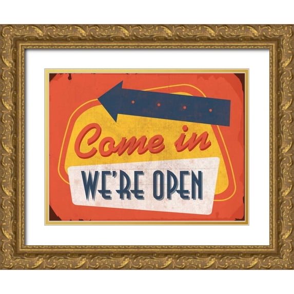 Grey, Jace 24x19 Gold Ornate Wood Framed with Double Matting Museum Art Print Titled - Come In