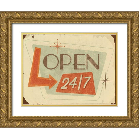 Grey, Jace 24x19 Gold Ornate Wood Framed with Double Matting Museum Art Print Titled - Open