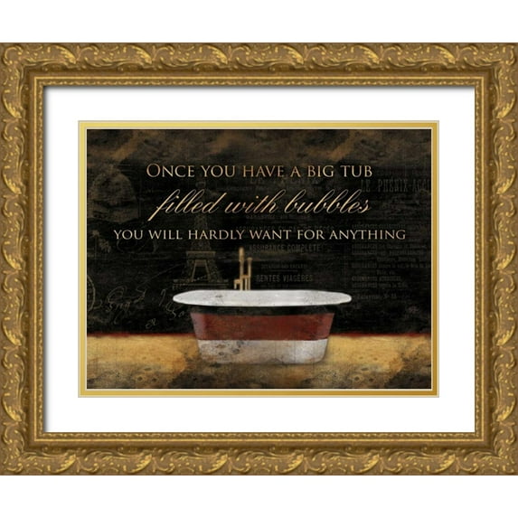 Grey, Jace 24x19 Gold Ornate Wood Framed with Double Matting Museum Art Print Titled - Red Bath Mate 2