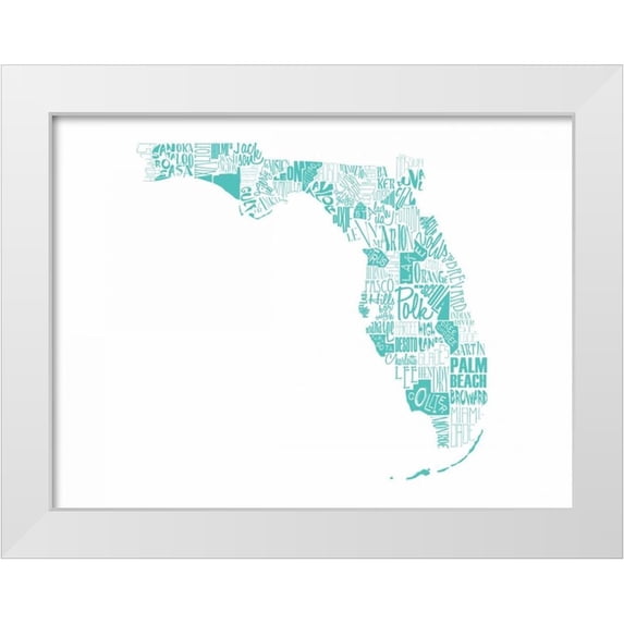Grey, Jace 24x19 White Modern Wood Framed Museum Art Print Titled - Florida Turquoise