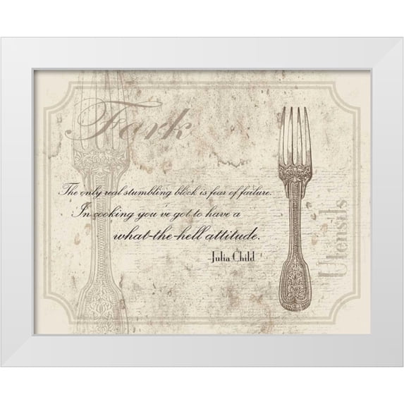Grey, Jace 24x20 White Modern Wood Framed Museum Art Print Titled - Fork Quote