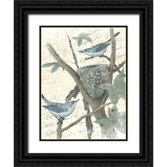 Grey, Jace 25x32 Black Ornate Wood Framed with Double Matting Museum Art Print Titled - Bird Mail