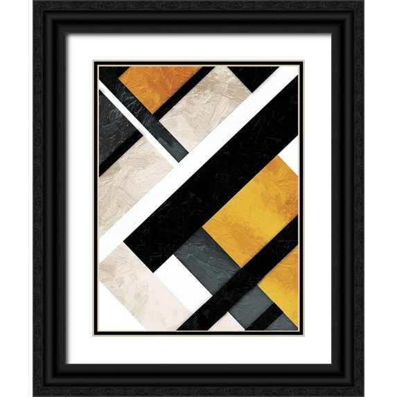 Grey, Jace 25x32 Black Ornate Wood Framed with Double Matting Museum Art Print Titled - Golden Layers