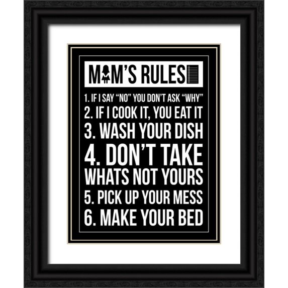 Grey, Jace 25x32 Black Ornate Wood Framed with Double Matting Museum Art Print Titled - Mom Rules IV